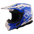 LS2 Casque Hors-Route COZ Hyde - Sans lunette Bleu, Blanc - RecreaShop