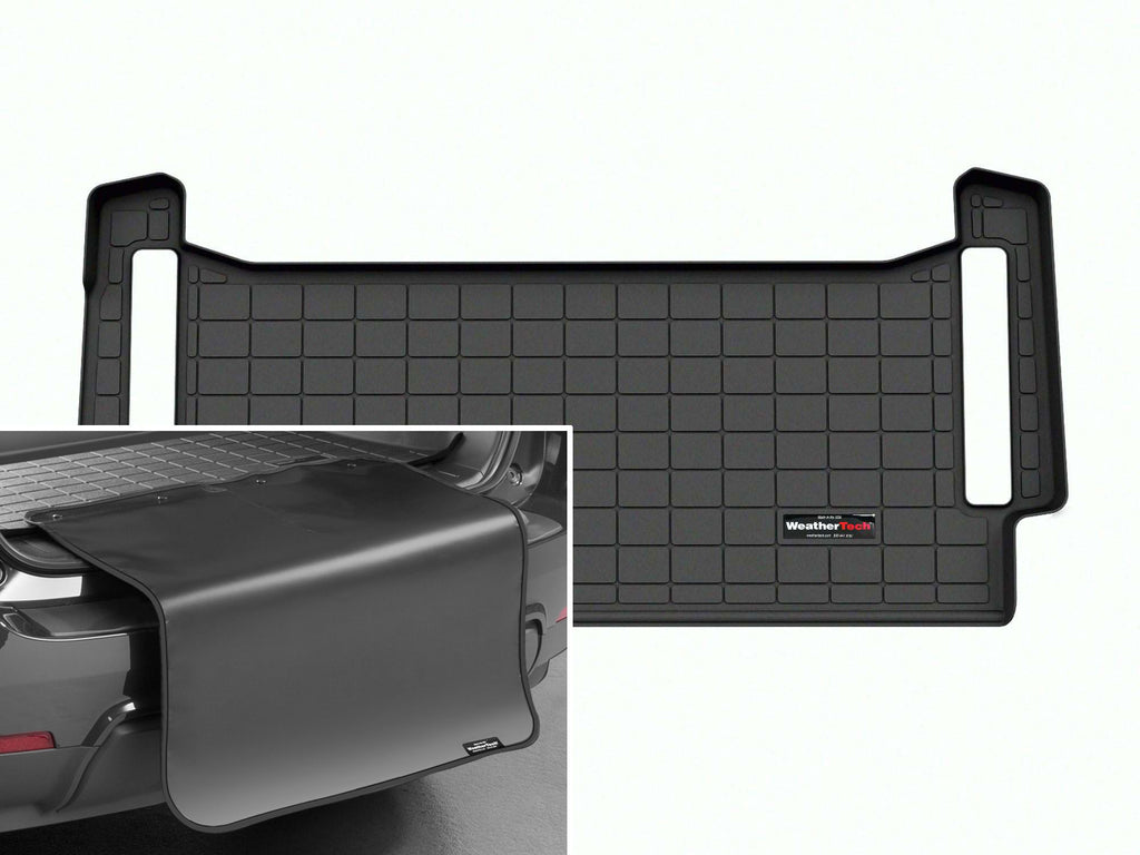 Tapis de coffre Cargo Liner derrière la 3e rangée noir avec protecteur de pare-chocs WeatherTech Rivian R1S 2022-2025 - Récréashop