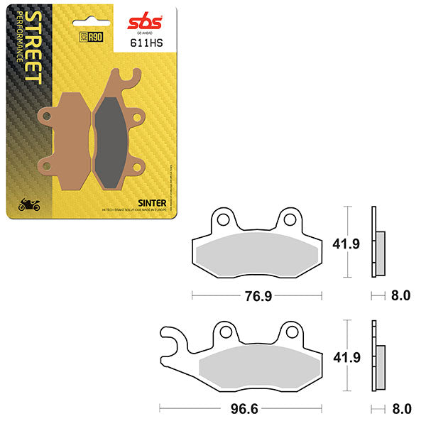 SBS PERFORMANCE HS SINTERED BRAKE PAD (6250611100)