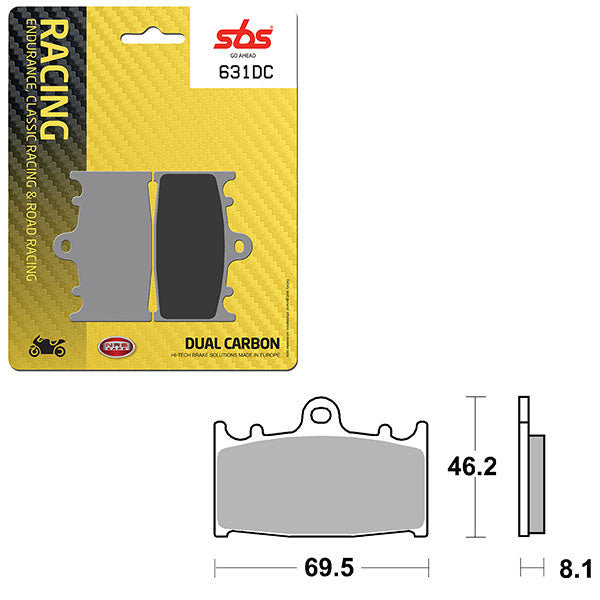 PLAQUETTE DE FREIN AVANT SBS DUAL CARBON POUR USAGE SUR PISTE UNIQUEMENT (6290631100)
