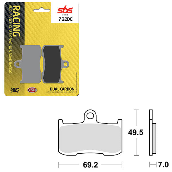 SBS DUAL CARBON FRONT BRAKE PAD FOR RACE USE ONLY (6290782100)