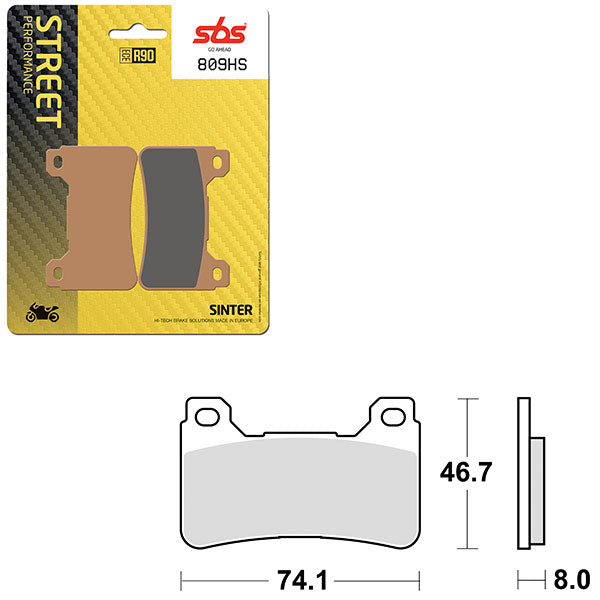 Plaquettes de frein frittées SBS Performance HS (6250809100)