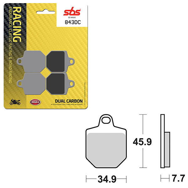 SBS DUAL CARBON FRONT BRAKE PAD FOR RACE USE ONLY (6290843100)