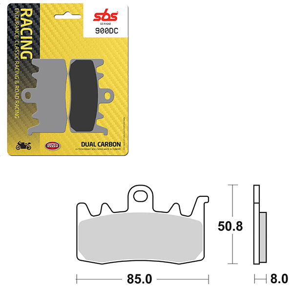 SBS DUAL CARBON FRONT BRAKE PAD FOR RACE USE ONLY (6290900100)
