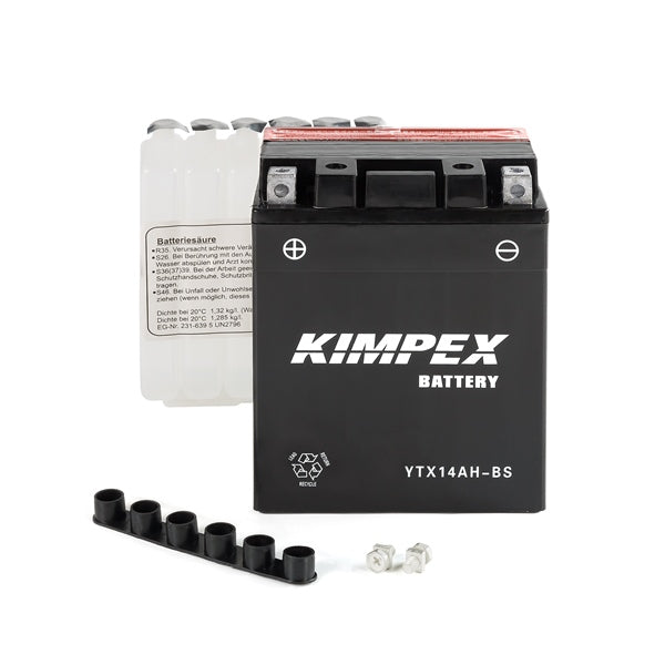 Kimpex High-Performance Maintenance-Free AGM Battery YTX14AH-BS (12 V, 210 A CCA)