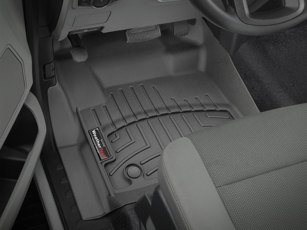 Tapis avant FloorLiner noir WeatherTech Ford F-250/F-350/F-450/F-550 2023-2026 (plancher tapissé, cabine simple seulement) - Récréashop