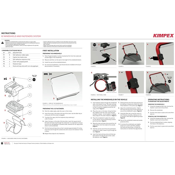 Kimpex Pare-brise et système d'attache Série X2 complet - GP HONDA - Récréashop