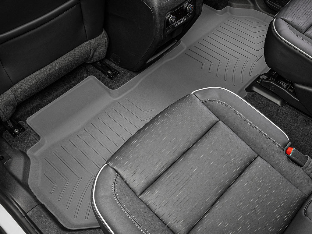 Tapis arrière FloorLiner HP gris WeatherTech Chevrolet Traverse 2024-2027 et autres véhicules (sièges baquets seulement) - Récréashop
