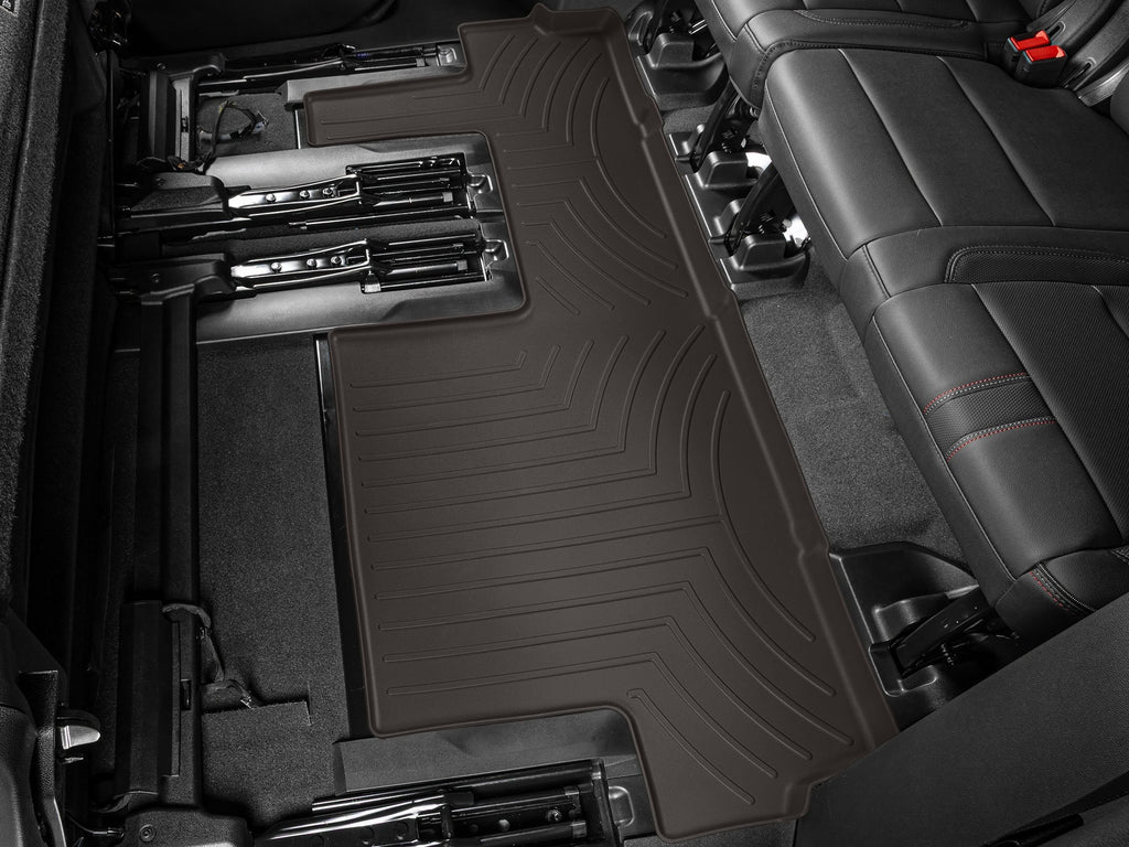 Tapis 3e rangée FloorLiner cacao WeatherTech Cadillac Escalade ESV 2021-2026 et autres véhicules (banquette seulement) - Récréashop